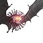 Black coronavirus with bat wings