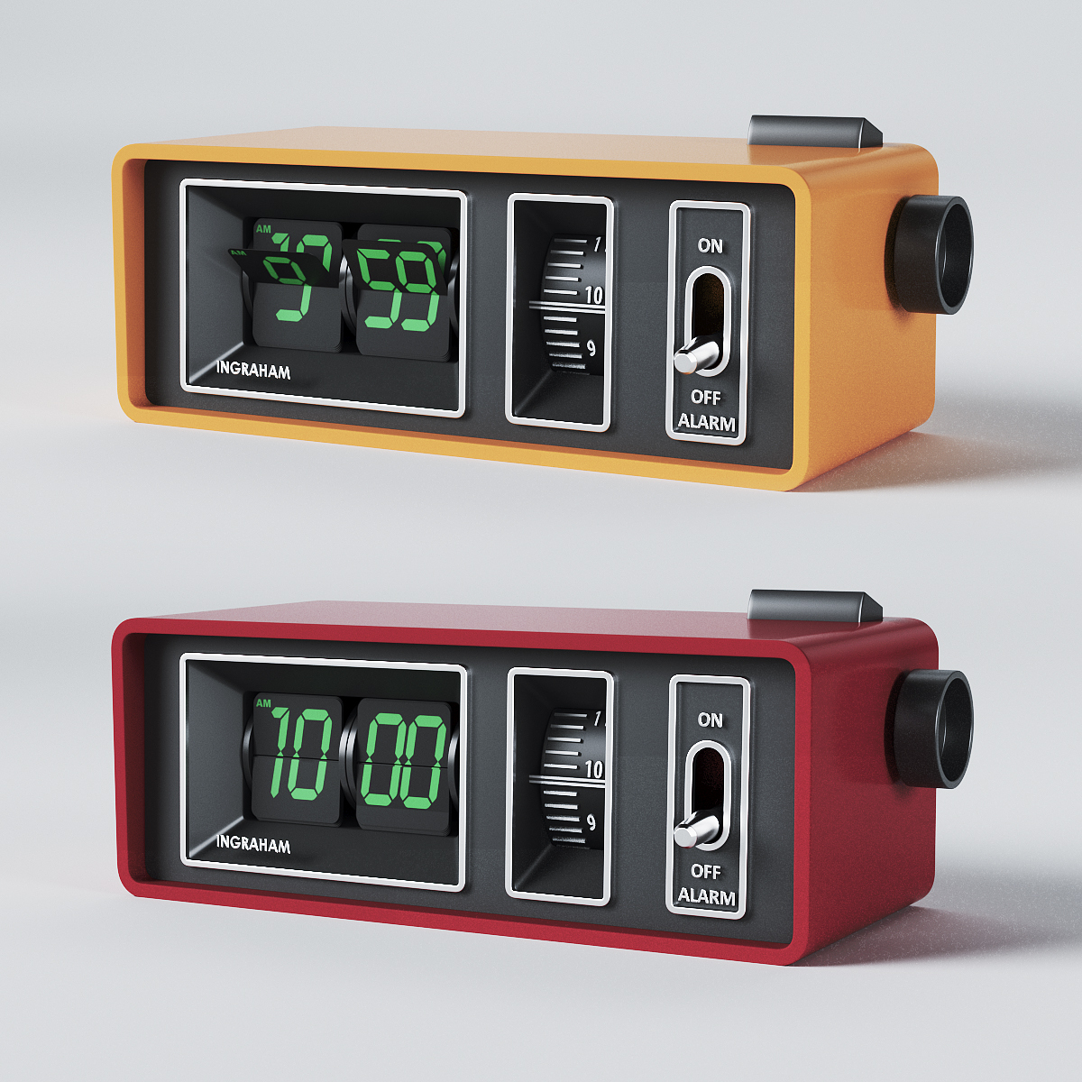 retro style alarm flip clock 3d model