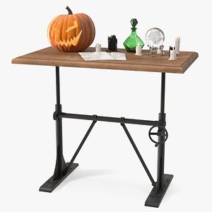 3D Halloween Decor on a Vintage Table model