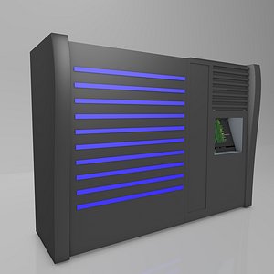 3D mainframe server rack