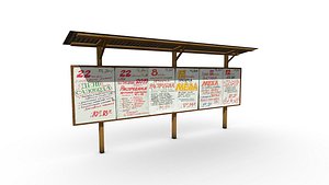 Board With Posters 3D model