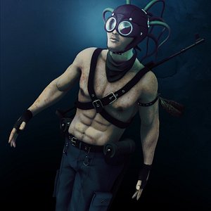 rigged male file obj