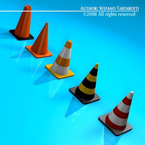 3d road cones