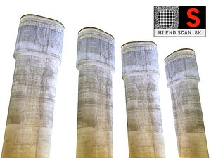 3D concrete pillar 8k