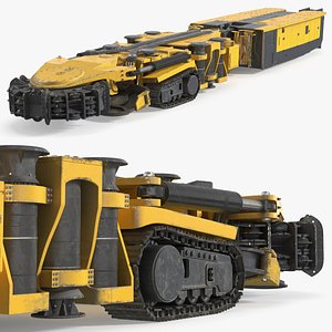 Mobile Tunnel Boring Machine Yellow 3D model