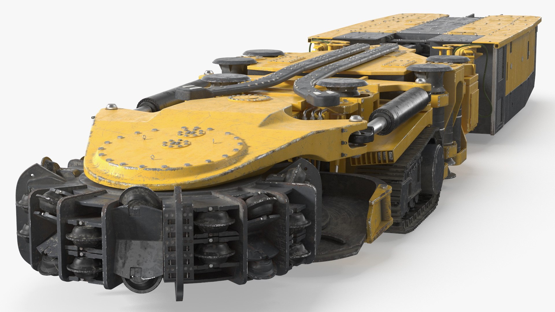 Mobile Tunnel Boring Machine Yellow 3D model preview