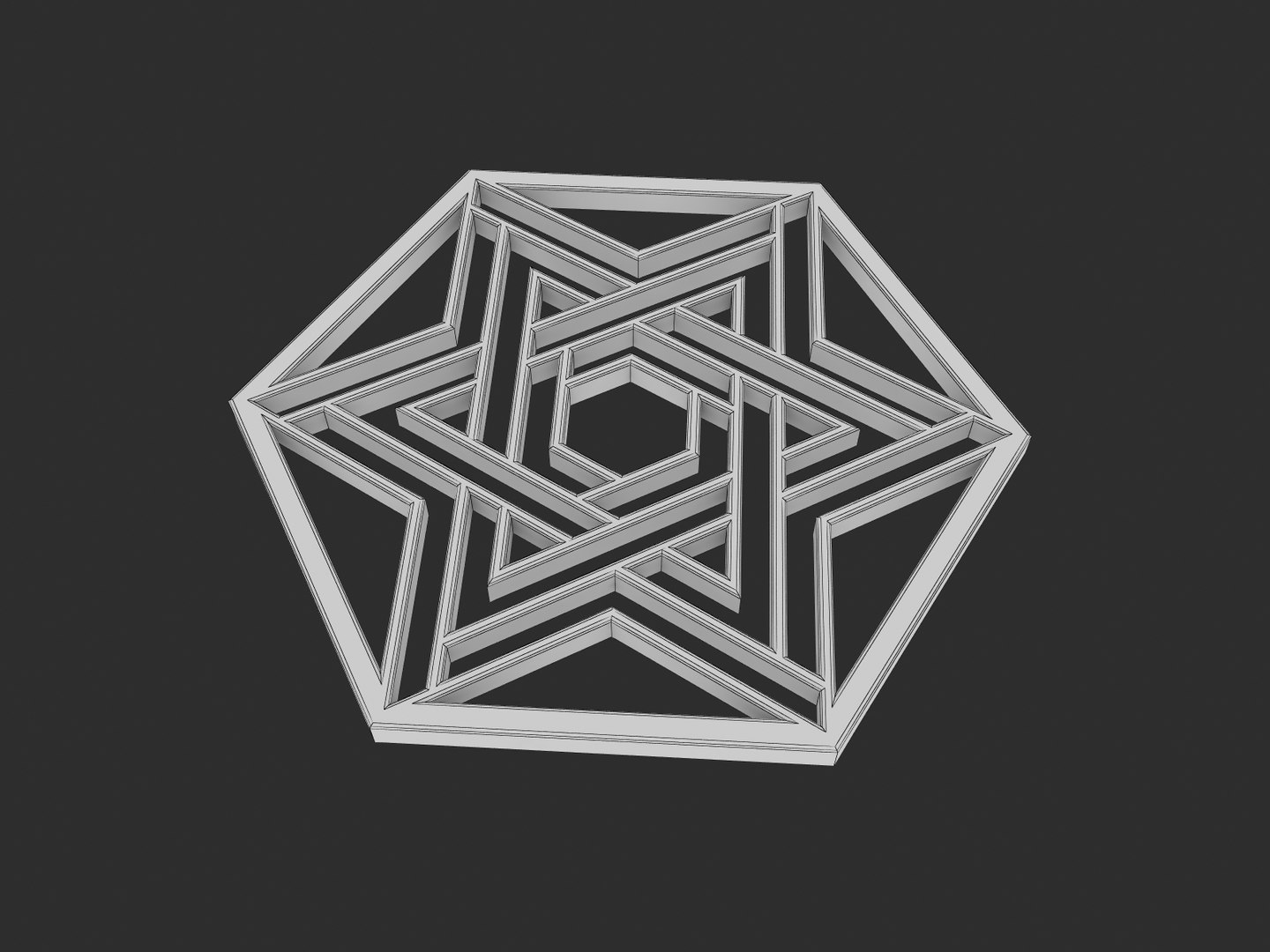 3D star david hexagon - TurboSquid 1430220