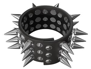 3D Spike Punk Bracelet PBR 6 model