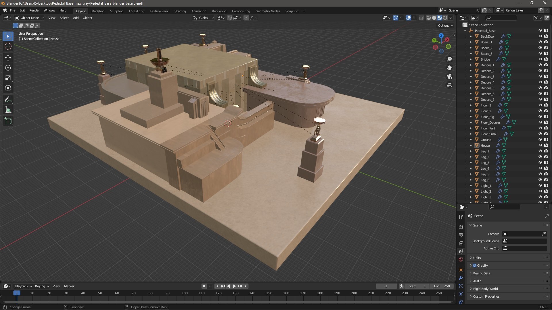 3D Pedestal Base Model - TurboSquid 2327367