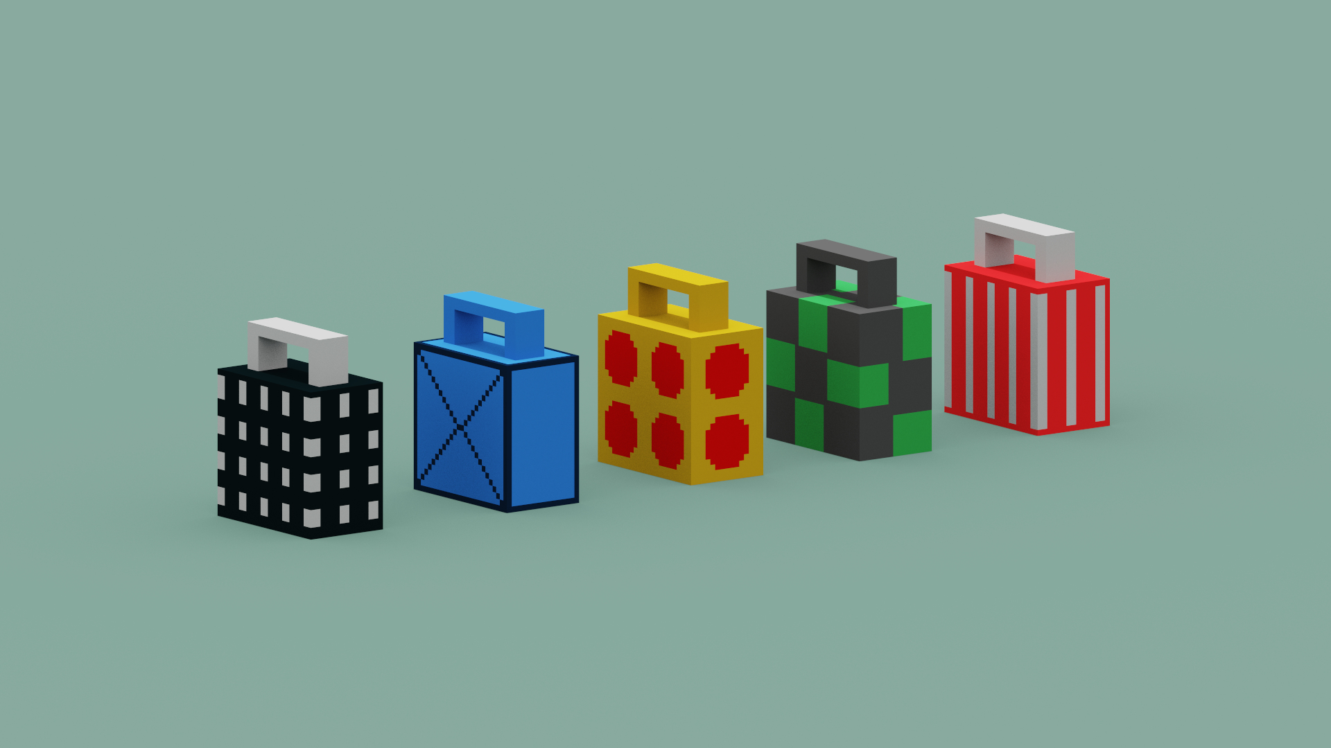 3D Voxel Bags Nft Collection - TurboSquid 1850065
