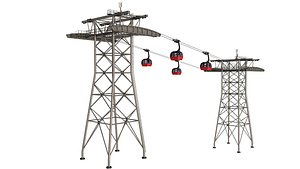 Ski Gondola Lift Towers 3D model