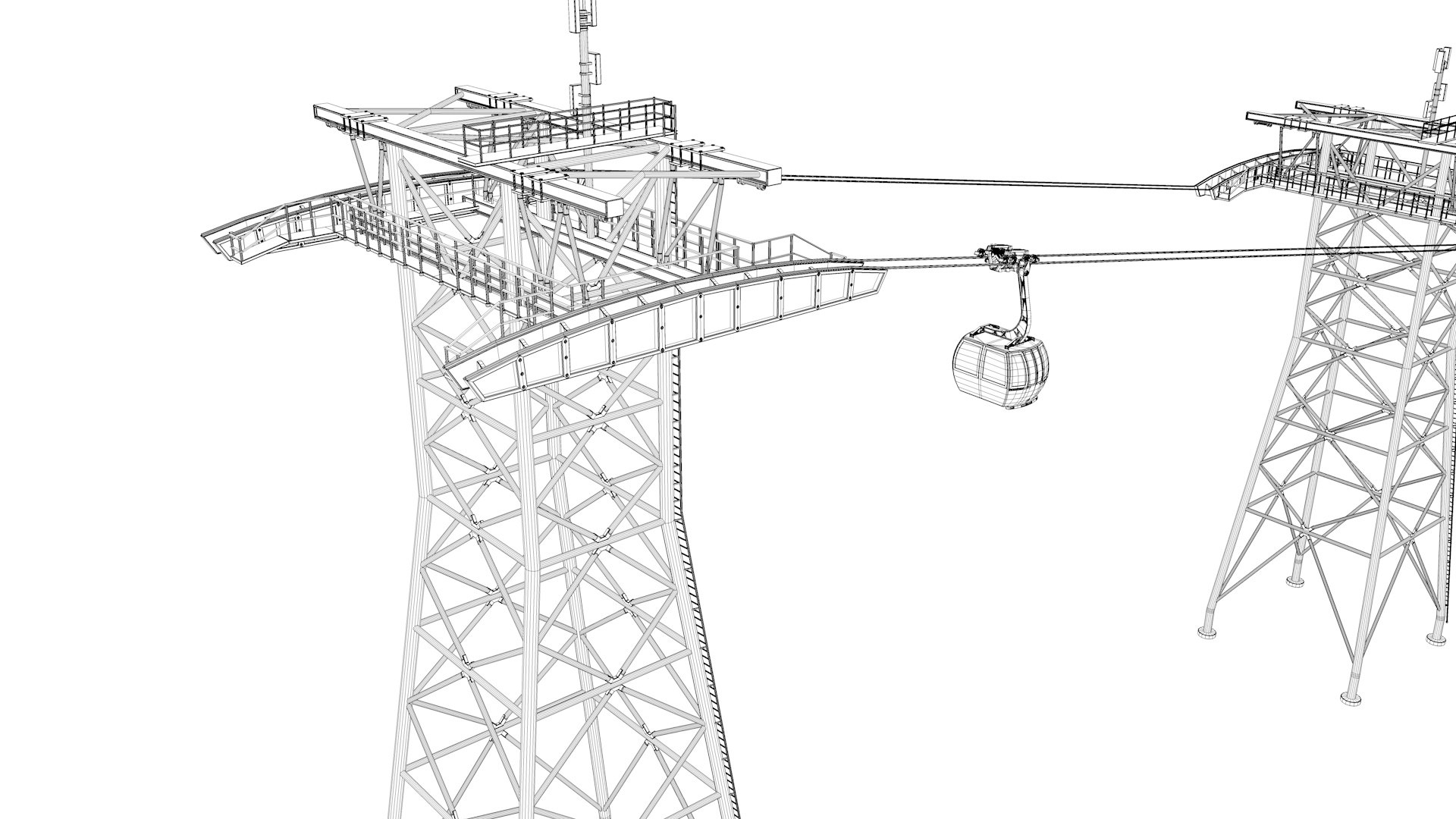 Ski Gondola Lift Towers 3D model TurboSquid 1879241