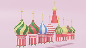 Moscow Kremlin Saint Basil's Cathedral Roofs model