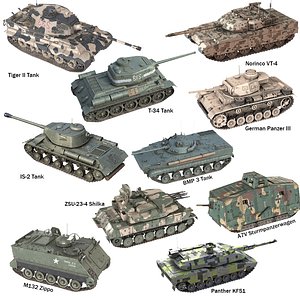 10 Military Vehicles Collection v7