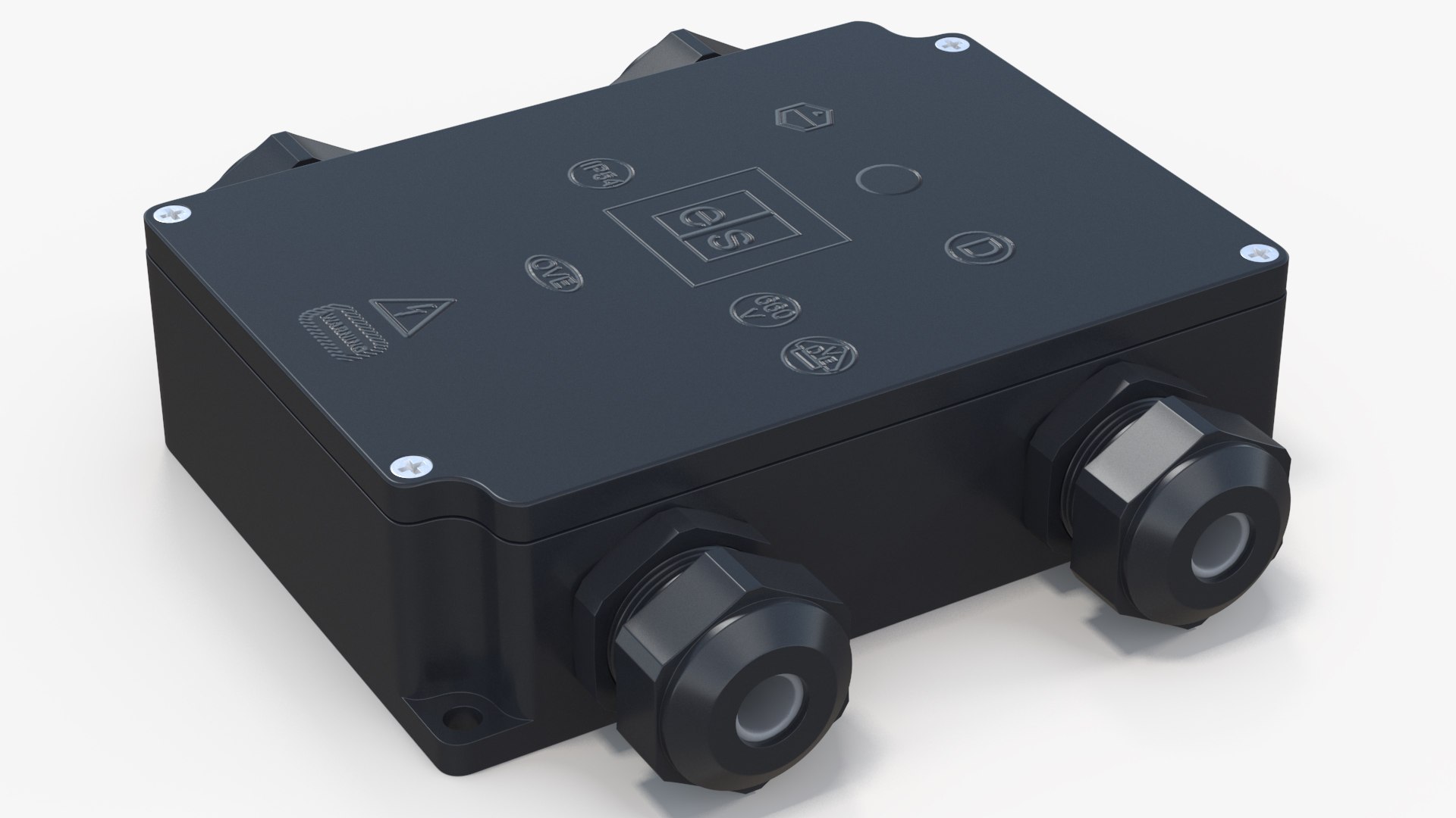 3D Black Closed Junction Box for 4 Wires https://p.turbosquid.com/ts-thumb/SW/IKra1R/5I/blackclosedjunctionboxfor4wiresmb3dmodel007/jpg/1654615123/1920x1080/fit_q87/58ba3122465d19fe3ceab41057b80ca3a8081888/blackclosedjunctionboxfor4wiresmb3dmodel007.jpg
