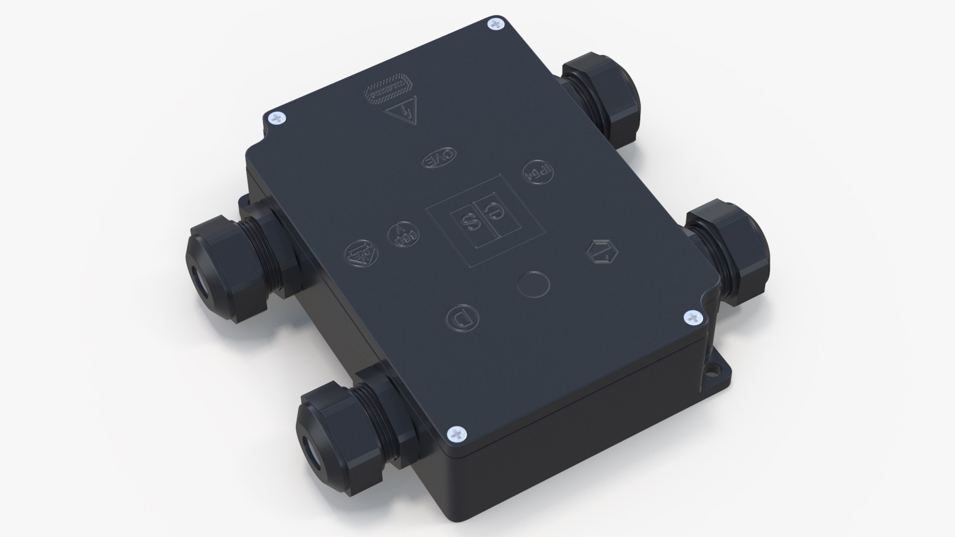 3D Black Closed Junction Box for 4 Wires https://p.turbosquid.com/ts-thumb/SW/IKra1R/Bv/blackclosedjunctionboxfor4wiresmb3dmodel006/jpg/1654615119/1920x1080/fit_q87/d8b2333b10c5109b2f913190798103b0a29f3dfa/blackclosedjunctionboxfor4wiresmb3dmodel006.jpg