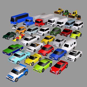 3D vehicles sedan super tractor model