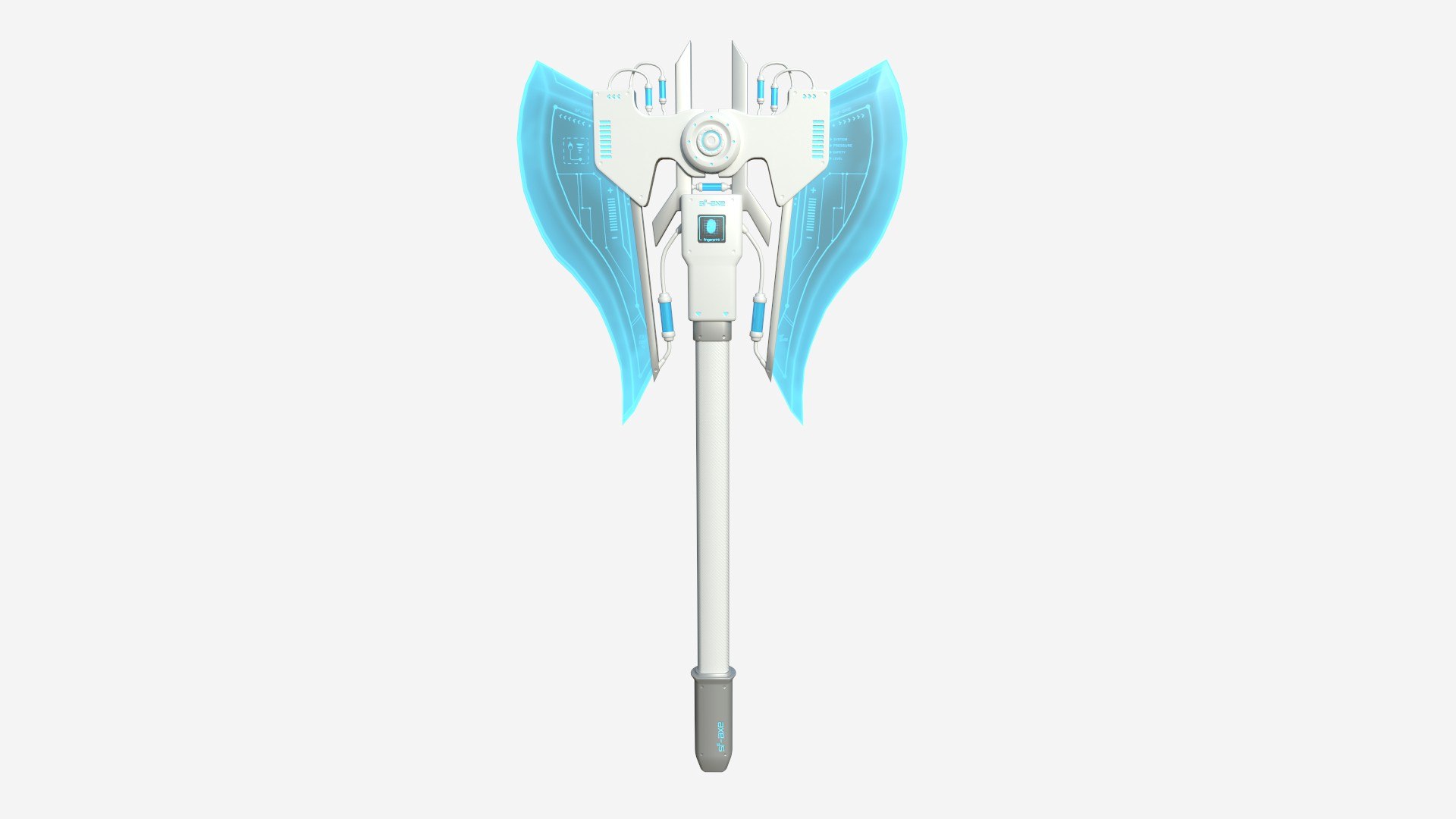 3D SciFi War Axe B02 White Blue - Sci Fi Weapon Design - TurboSquid 1979383
