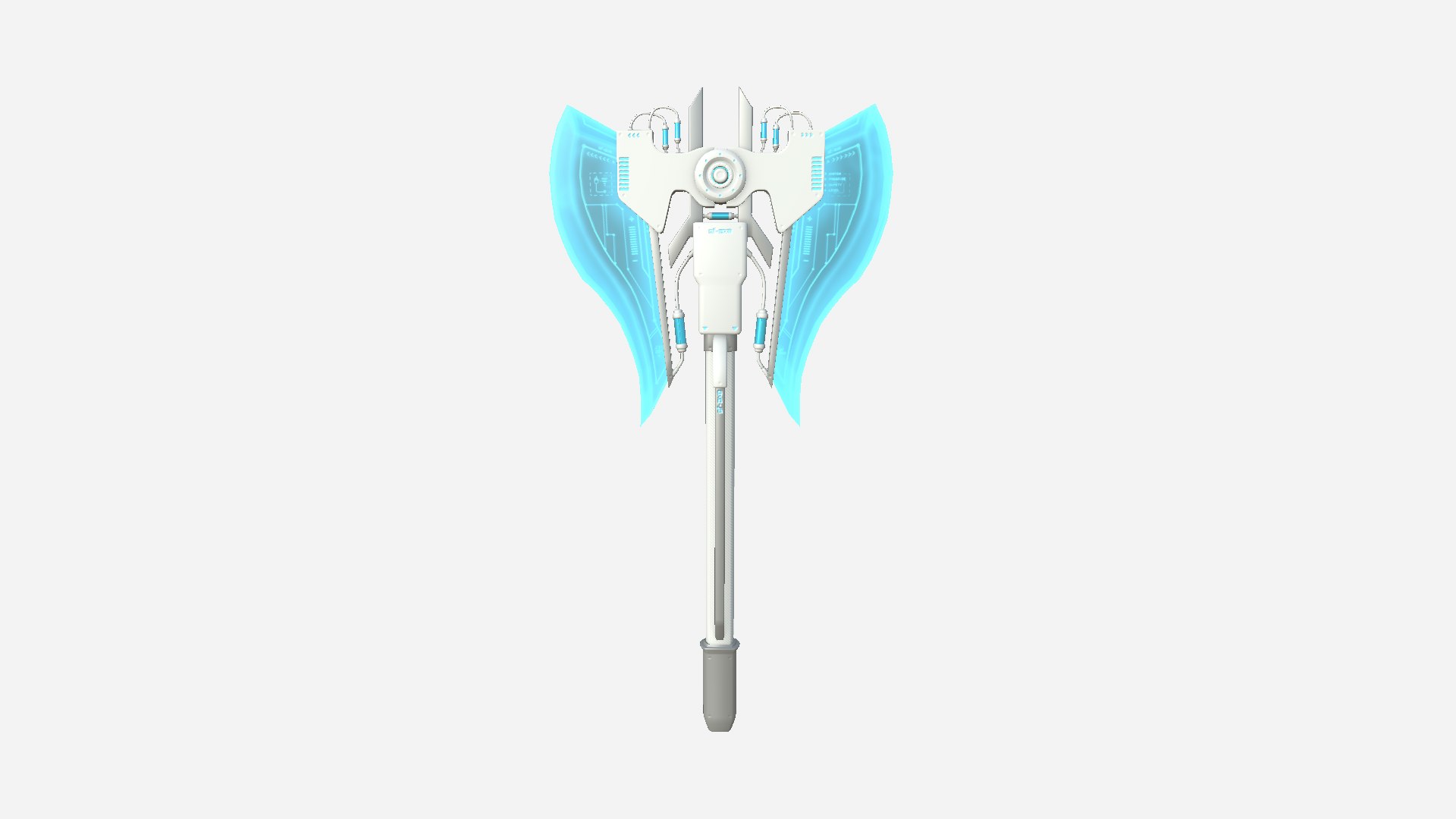 3D SciFi War Axe B02 White Blue - Sci Fi Weapon Design - TurboSquid 1979383