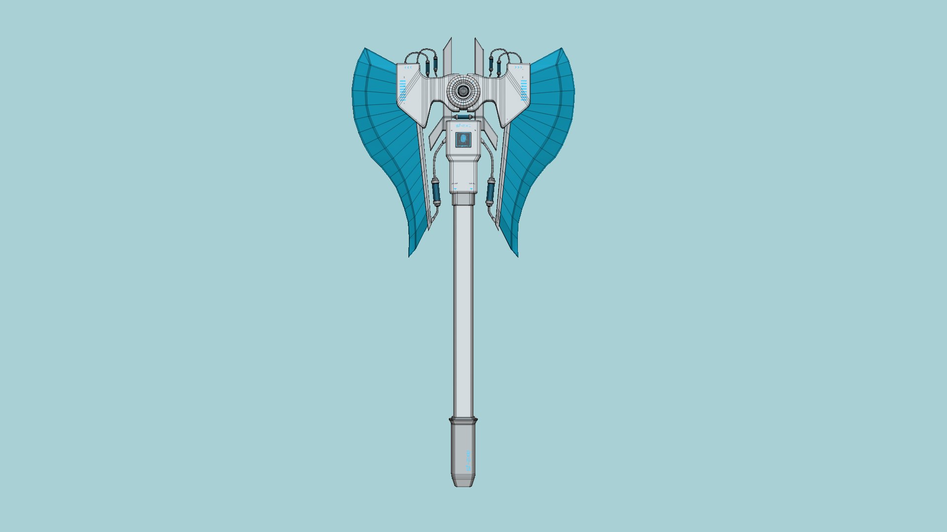3D SciFi War Axe B02 White Blue - Sci Fi Weapon Design - TurboSquid 1979383
