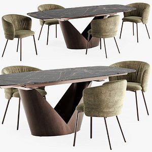 Calligaris Calla extendable table Vanilla