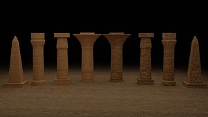 3D model Egyptian Pillar Pack
