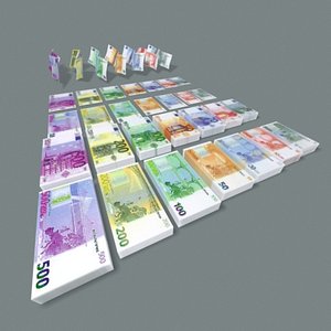 euro banknotes 500 3d max