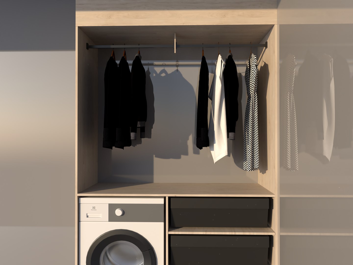 Modern Laundry Closet Cabinet With Washing Machine 3D Model 3D ...