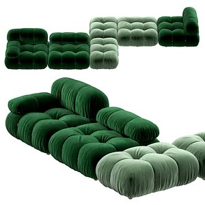 3D B and B Camaleonda Velvet sofa by Mario Bellini model