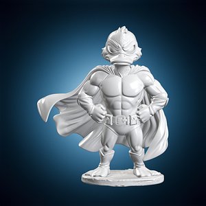 3D Duck Superhero Battle Figurine 3D Print Model