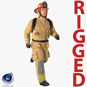 firefighter rigged 3D model
