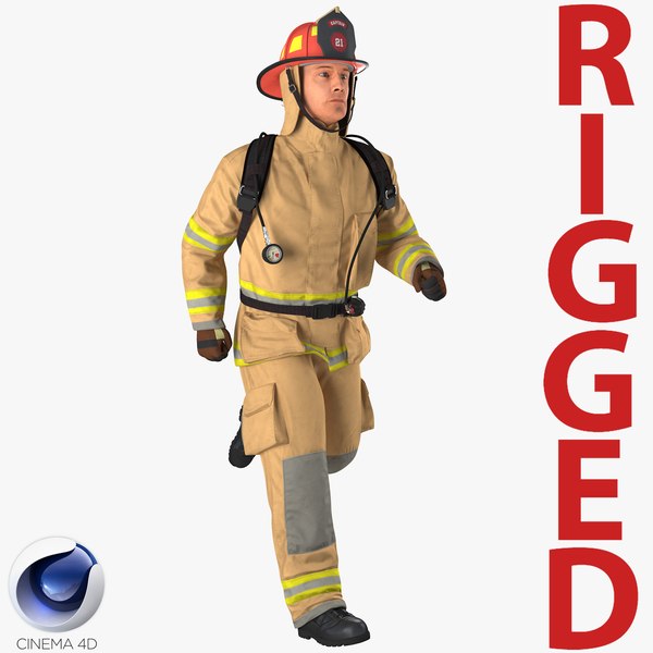 Firefighter rigged 3D model - TurboSquid 1181502