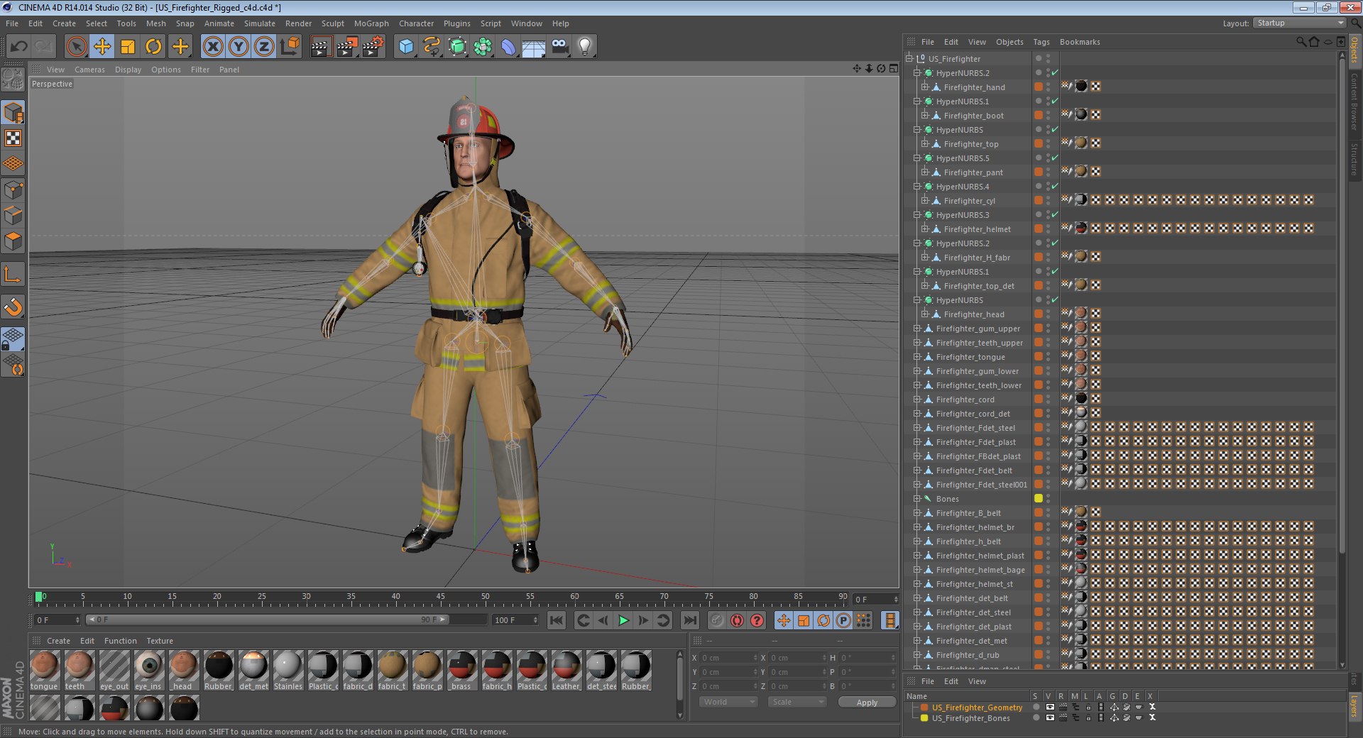 Firefighter rigged 3D model - TurboSquid 1181502