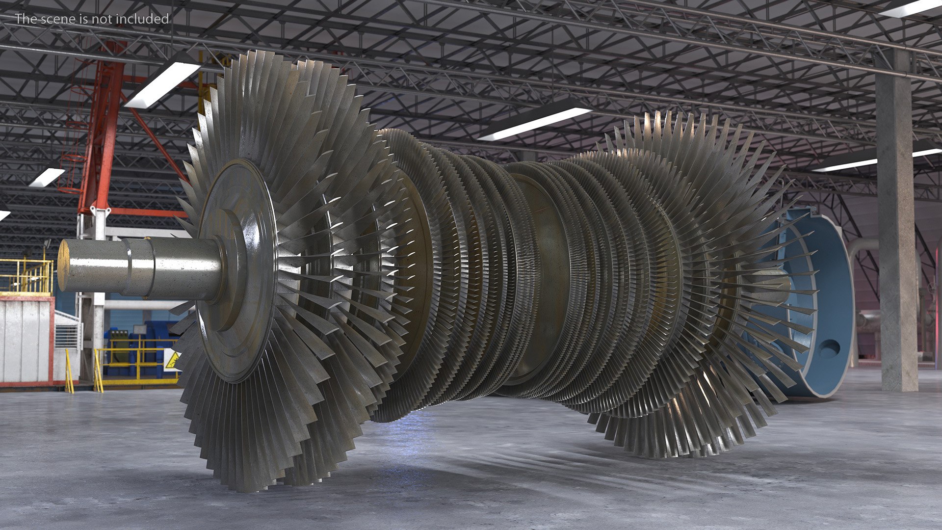 3D Model Industrial Gas Turbine Engine Shaft - TurboSquid 2264693