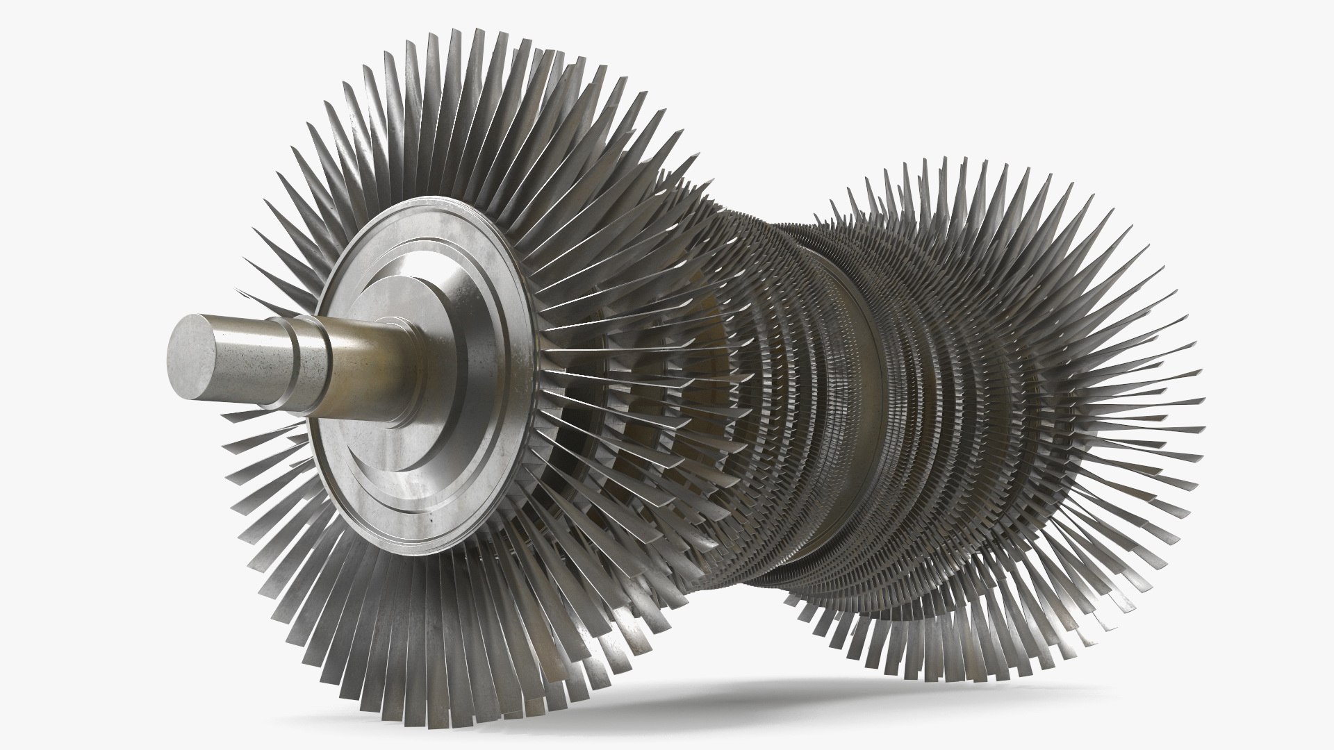 Industrial Gas Turbine Engine Shaft 3D model preview