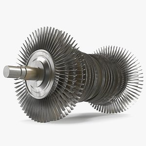 3D model Industrial Gas Turbine Engine Shaft