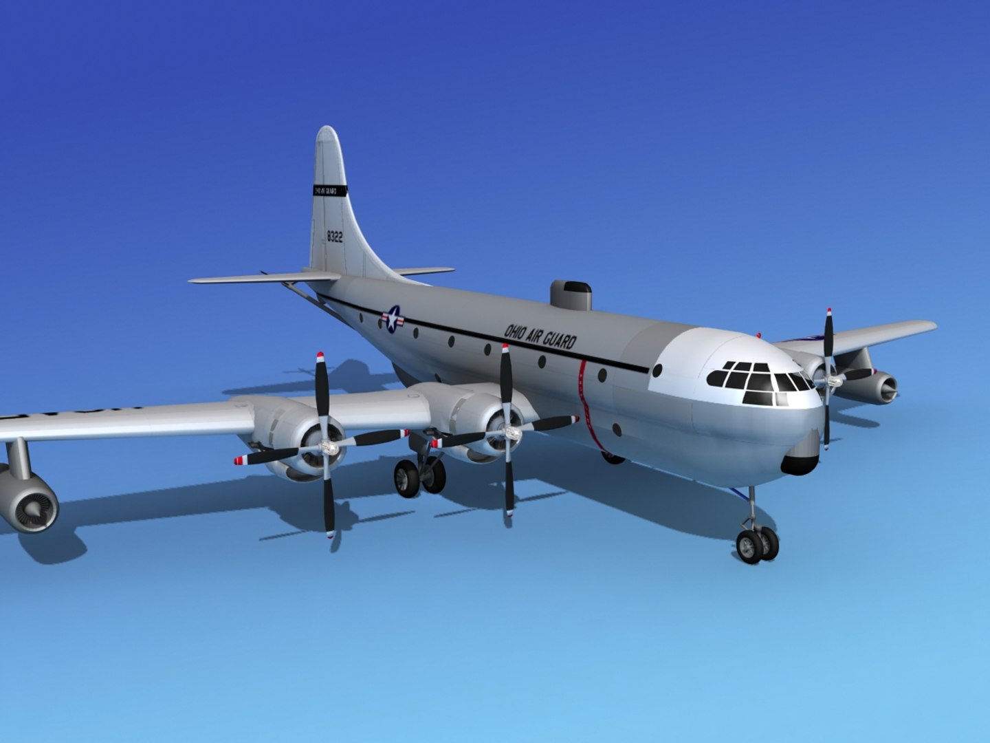 Propellers Tanker Kc-97 Air 3d Model