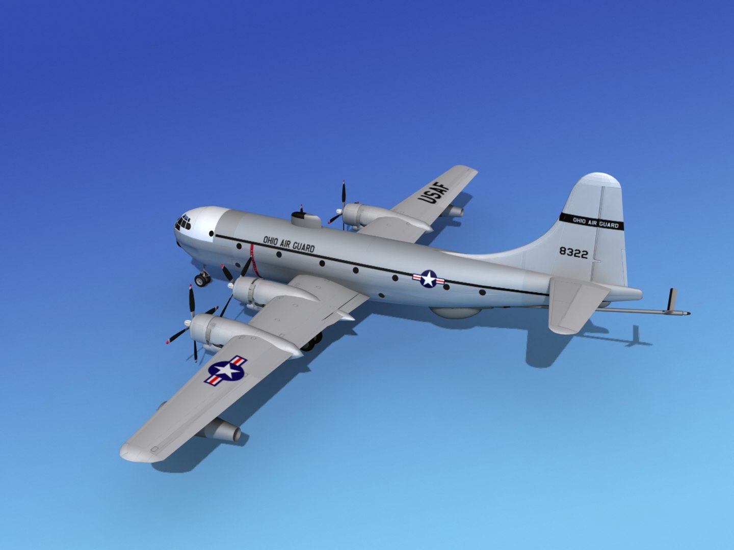 Propellers Tanker Kc-97 Air 3d Model