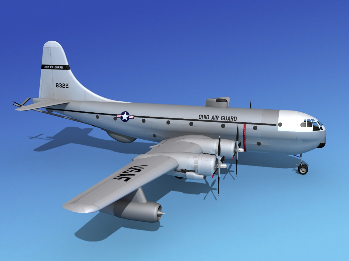 propellers tanker kc-97 air 3d model