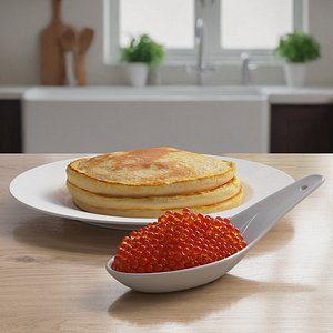 Pancakes with Red Caviar Collection