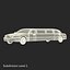 c4d stretch car limousine white