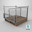 Collapsible Mesh Metal Pallet Cage 3D model