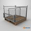 Collapsible Mesh Metal Pallet Cage 3D model
