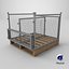 Collapsible Mesh Metal Pallet Cage 3D model
