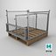 Collapsible Mesh Metal Pallet Cage 3D model