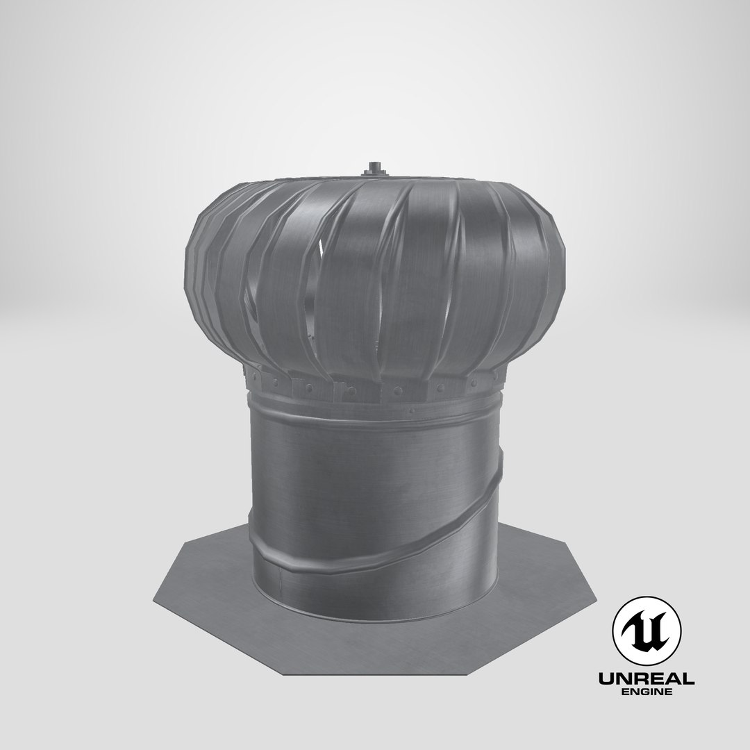 3D roof turbine vent model https://p.turbosquid.com/ts-thumb/SX/DsRYJN/CH/stemcell_unreal_render/png/1632813161/1920x1080/fit_q87/bf201a30612fc075978b6e73076c0d0d770854ee/stemcell_unreal_render.jpg