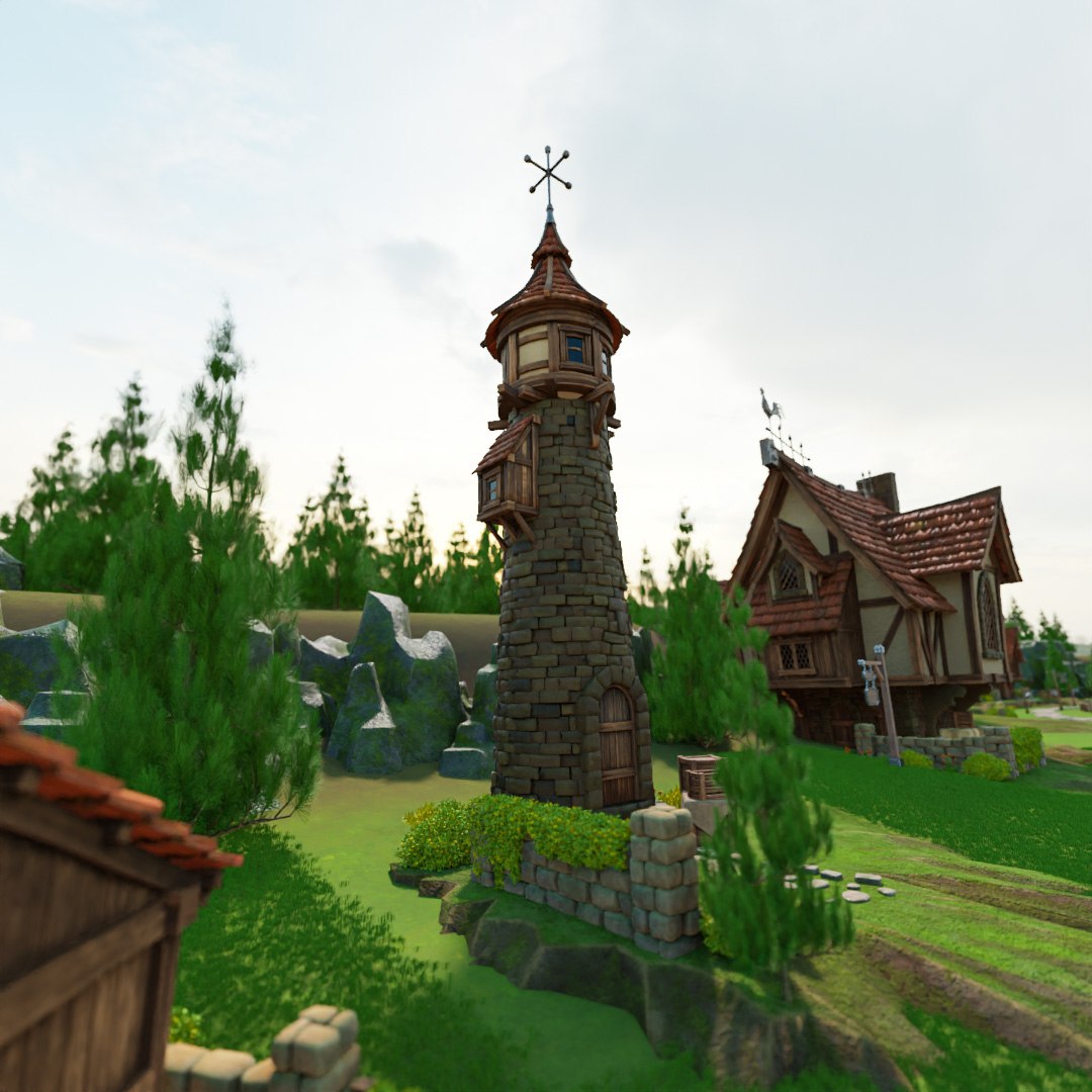 STYLIZED MEDIEVAL BUILDING ENVIRONMENT SCENE WITH ALL THE ASSET 3D ...