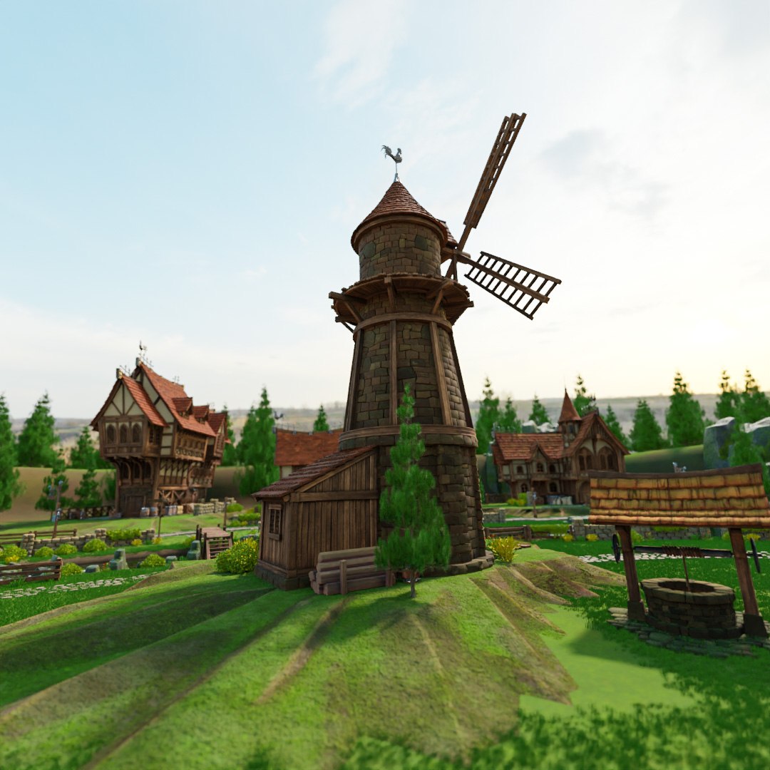 STYLIZED MEDIEVAL BUILDING ENVIRONMENT SCENE WITH ALL THE ASSET 3D ...