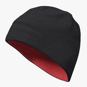 Mens Hat Ribbed Beanie Black