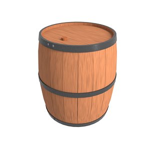 3D model wood barrel
